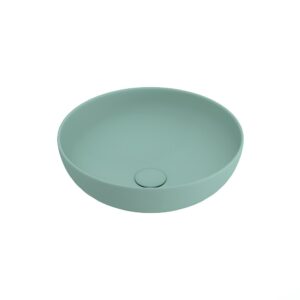 TEZGAH ÜSTÜ YUVARLAK VESSEL 38cm. SIĞ LAVABO - MAT MİNT YEŞİLİ