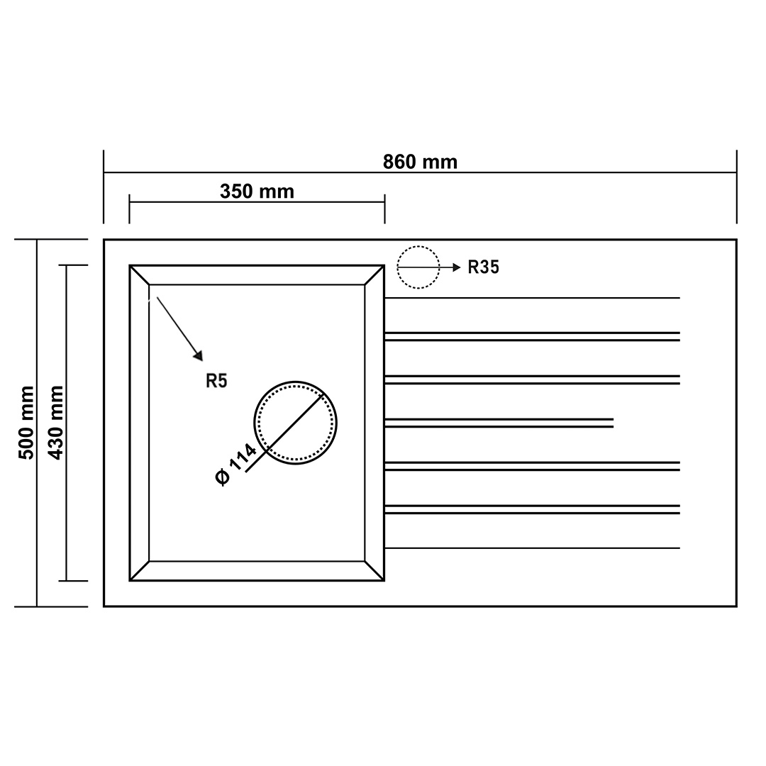 RealStone Granit Eviye Troya 86x50cm P004 - Görsel 8