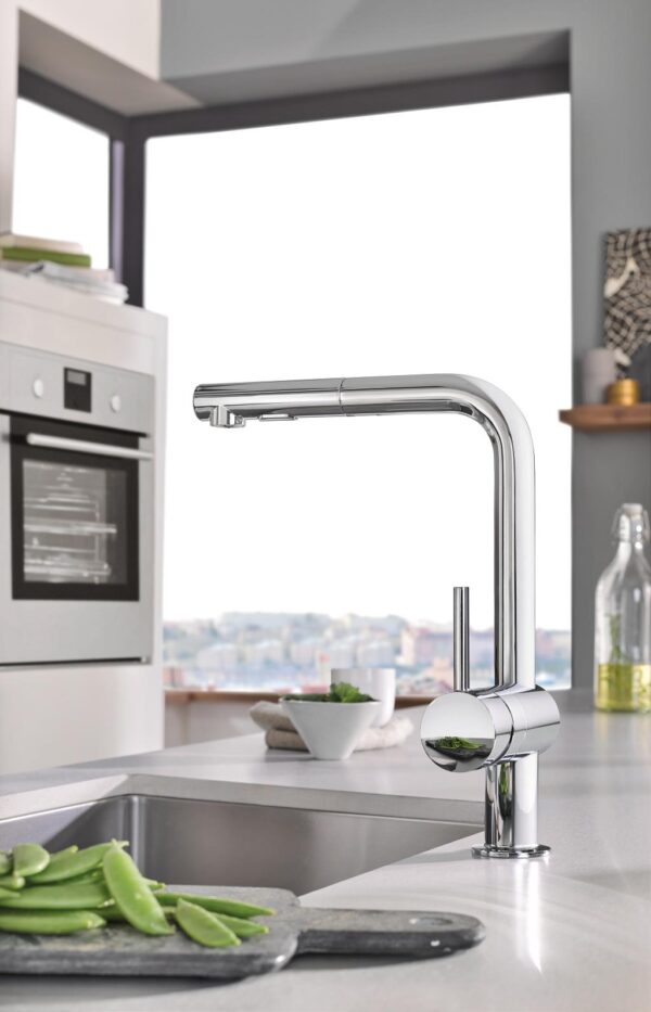 GROHE MİNTA TEK KUMANDALI EVİYE BATARYASI SPİRALLİ - Görsel 2
