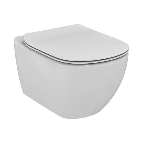 IDEAL STANDARD TESİ ASMA KLOZET KANALSIZ AQUABLADE + SLIM SOFT CLS KAPAK