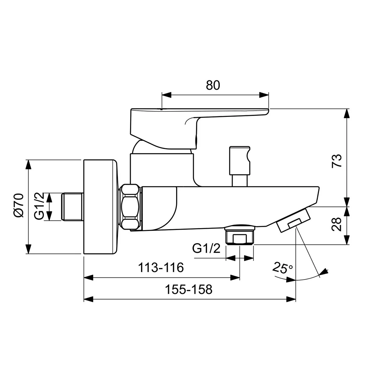 IDEAL STANDARD CERAFINE O BANYO BATARYASI KROM (BC500AA) - Görsel 6