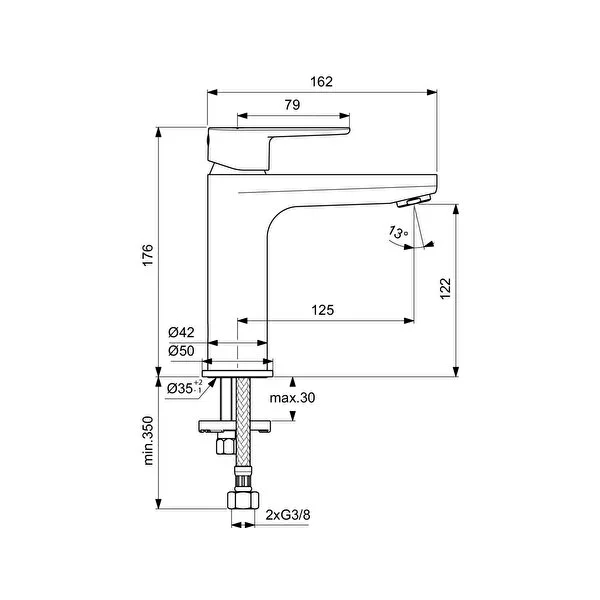 IDEAL STANDARD CERAFINE MODEL O LAVABO BATARYASI KROM (BC554AA) - Görsel 4