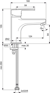 IDEAL STANDARD IDEALSTREAM LAVABO BATARYASI KROM (B1486AA) - Görsel 4