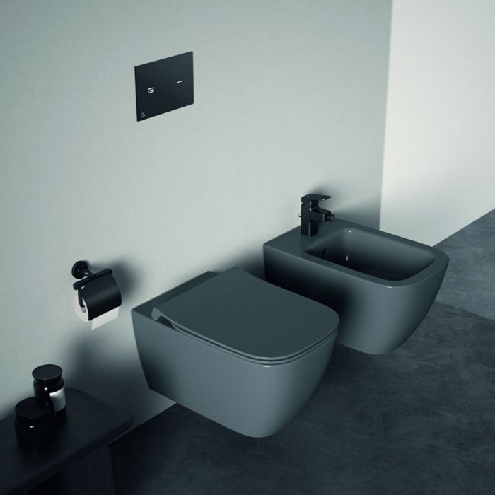 IDEAL STANDARD I.LIFE B ASMA KLOZET + KAPAK PARLAK GRİ - Görsel 2